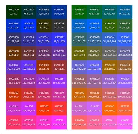 6 digit color codes|HTML Color Codes .